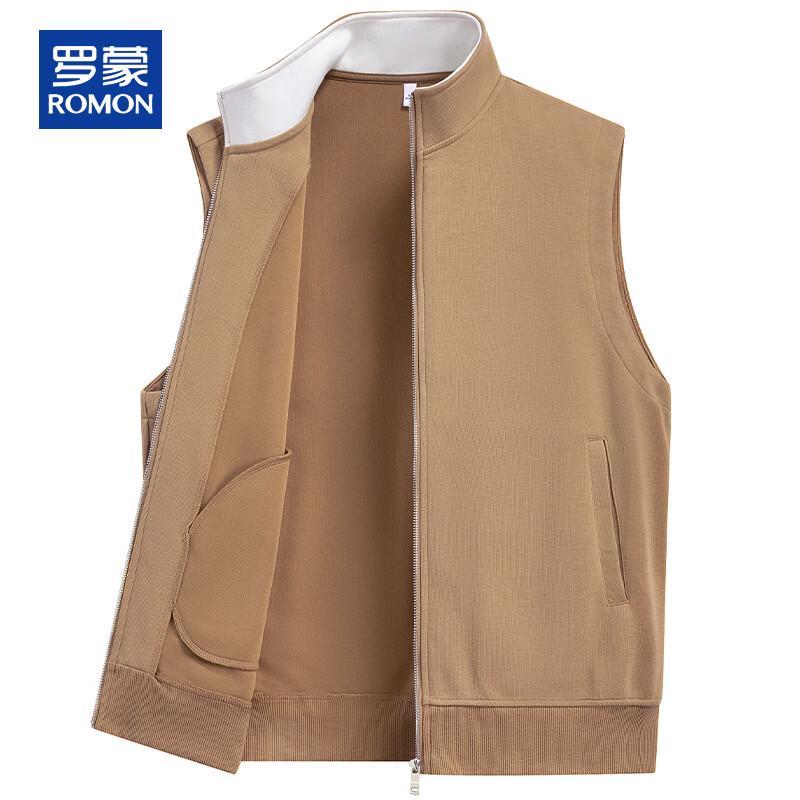 ROMON Men's Stand Collar Sleeveless Vest Jacket