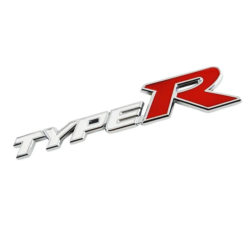 

3D Metal Types Type S R Logo Letters Car Trunk Badge Decal For Honda S Fit City Civic Accord CRV HRV Emblem Sticker Accessories
