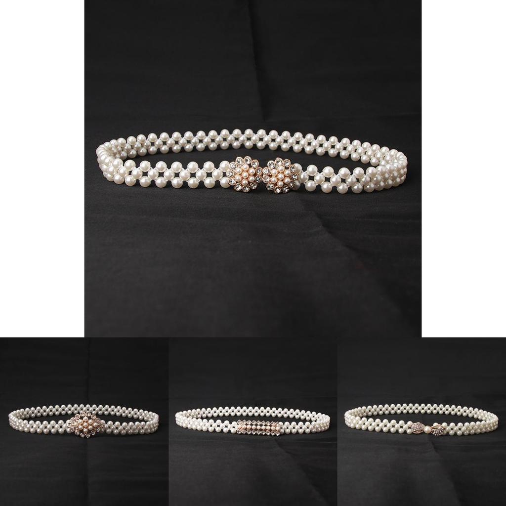 Elegant Pearl Waist Belt For Women With Rhinestones And Adjustable Fit For Summer Casual Wear