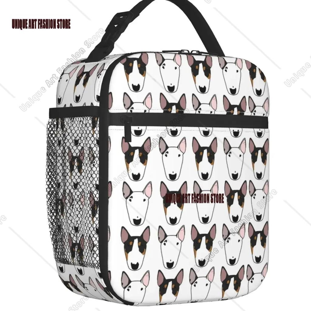Funny Bull Terrier Dog Resuable Lunch Boxes Women Waterproof Animal Thermal Cooler Food Insulated Lunch Bag Kids School Children