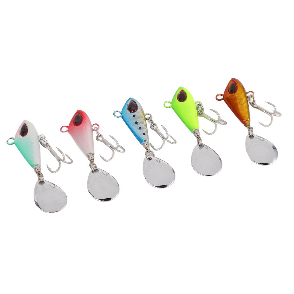 5Pcs 10g Metal Fishing Lures Baits Vib Sequins Fishing Lure Artificial Hard Fishing Bait for Freshwater Bass