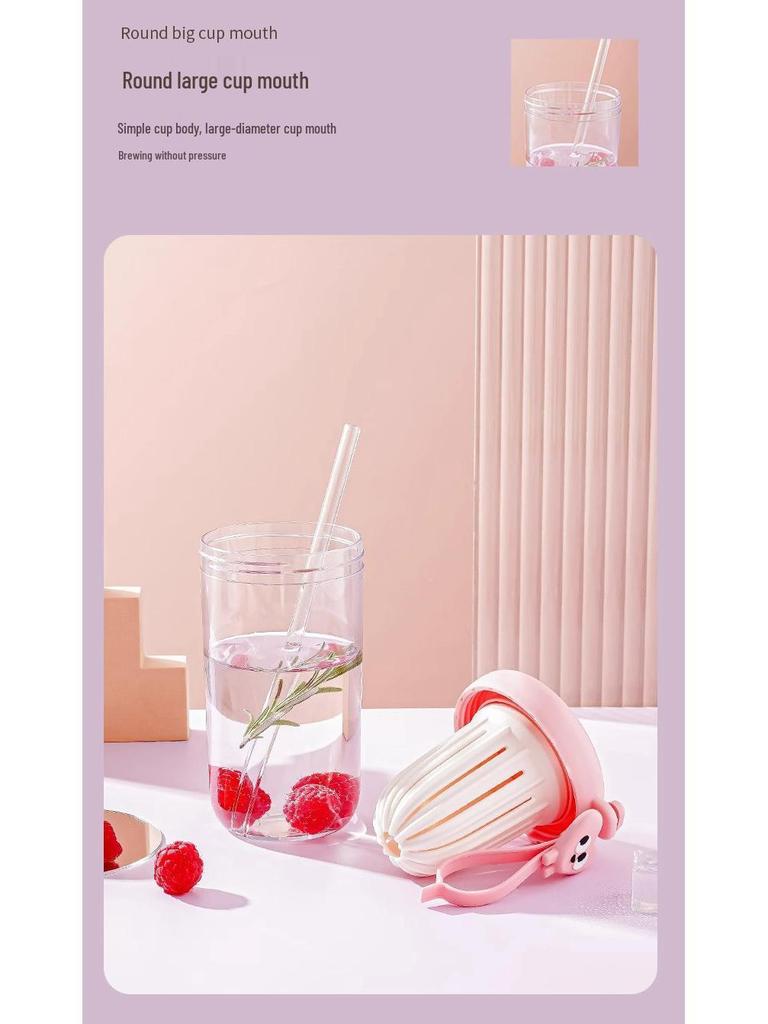 Portable High-Capacity Straw Water Cup - Summer Cool Design for Girls