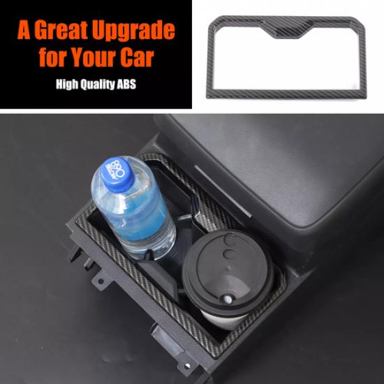 Carbon Fiber Front Water Cup Holder Panel Cover Trim For Toyota Tacoma 2024+