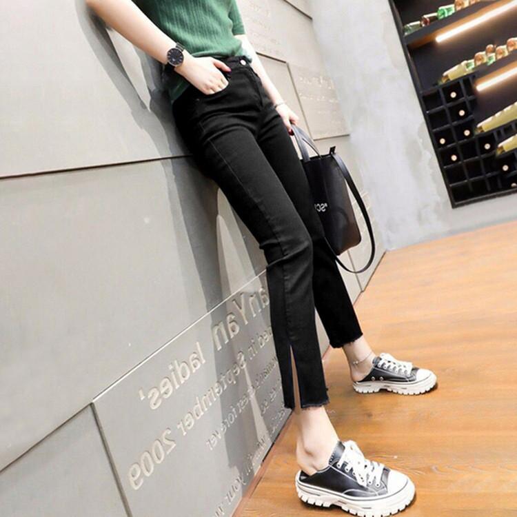 Split Straight Spring and Summer Thin Denim Leggings Women's Casual Women's Pants
