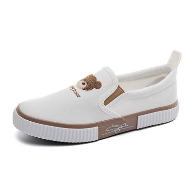 Bear One Foot Stirrups Lazy Shoes Women Hundred Sets of Foot Breathable Canvas Shoes Casual Flat Shoes