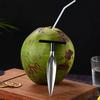 Coconut Opener Tool Set Stainless Steel Coconut Meat Scraper Coconut Opener with Rubber Mallet Food Grade Portable Coconut Opening Tools