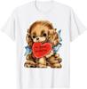Vintage Retro Valentine's Day Puppy Dog Valentine T-Shirt for Men Women Kids