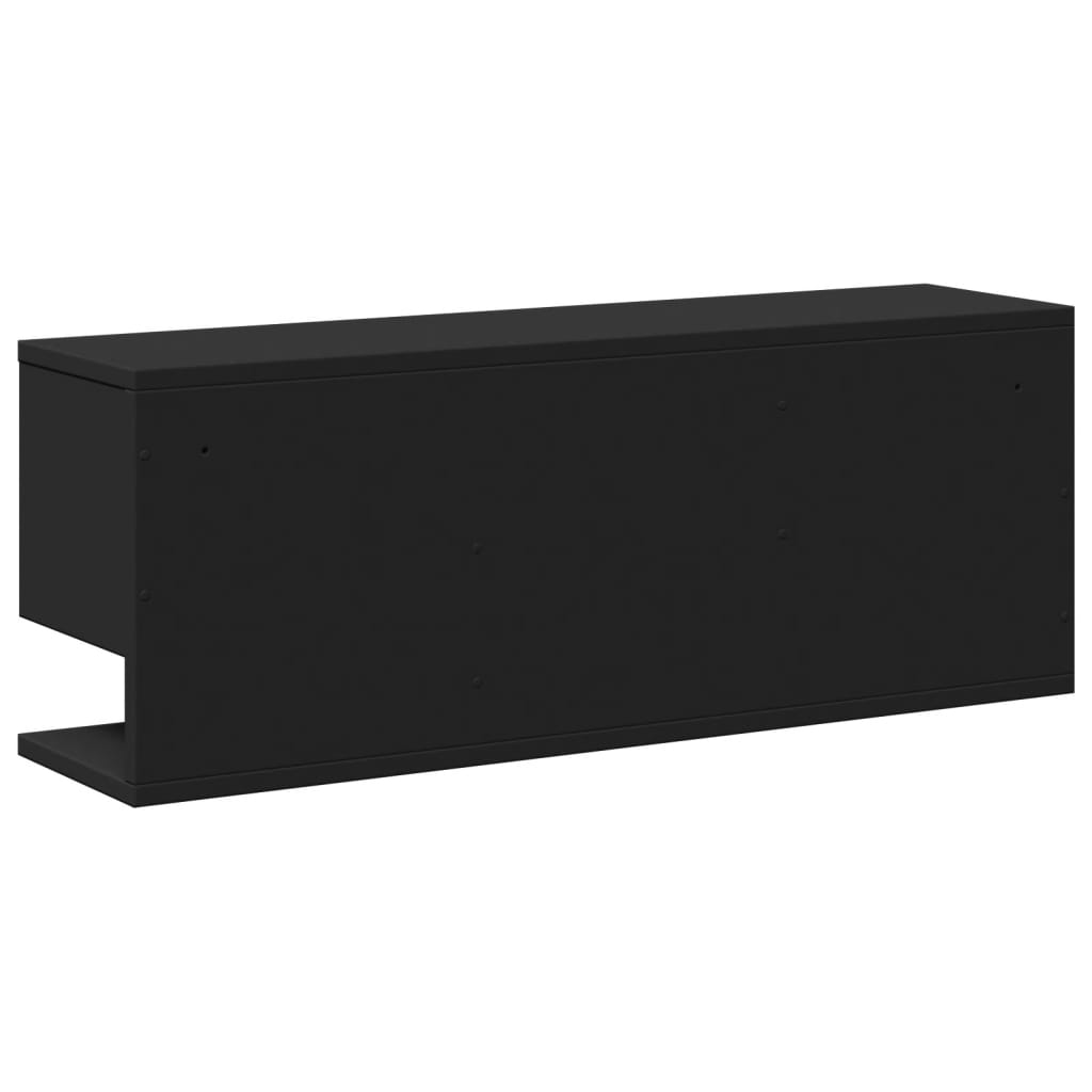 Vidaxl Półka Ścienna, 80X20X30 Cm, Czarna, Materiał Drewnopochodny