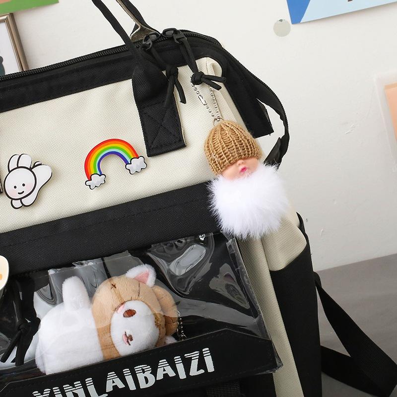 

Школьный рюкзак для девочки, свежий рюкзак для колледжа, рюкзак для учеников начальной школы, рюкзак для учеников средней школы, кампусный школьный рюкзак, набор из пяти предметов