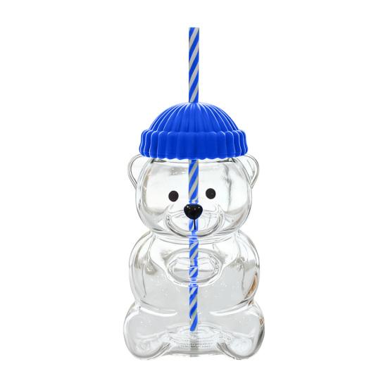 Bear Glass with Straw Thermal Resistant Cup for Coffee Beer Cocktails Cute Drinking Glass for Hot & Cold Beverages