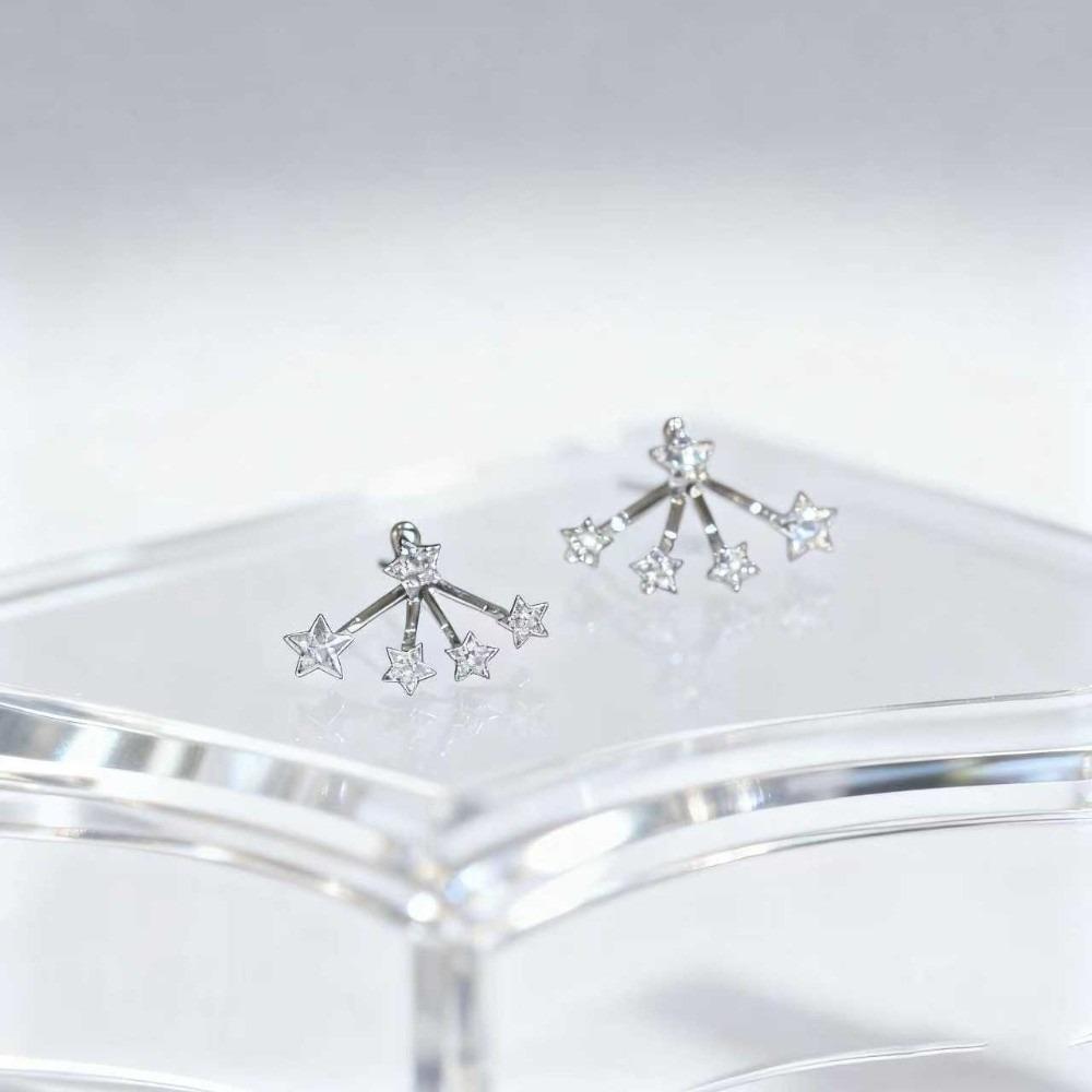 Elegant Sparkling Studs Light Luxury Zircon Earrings Women Star Crystal Earrings  Gifts