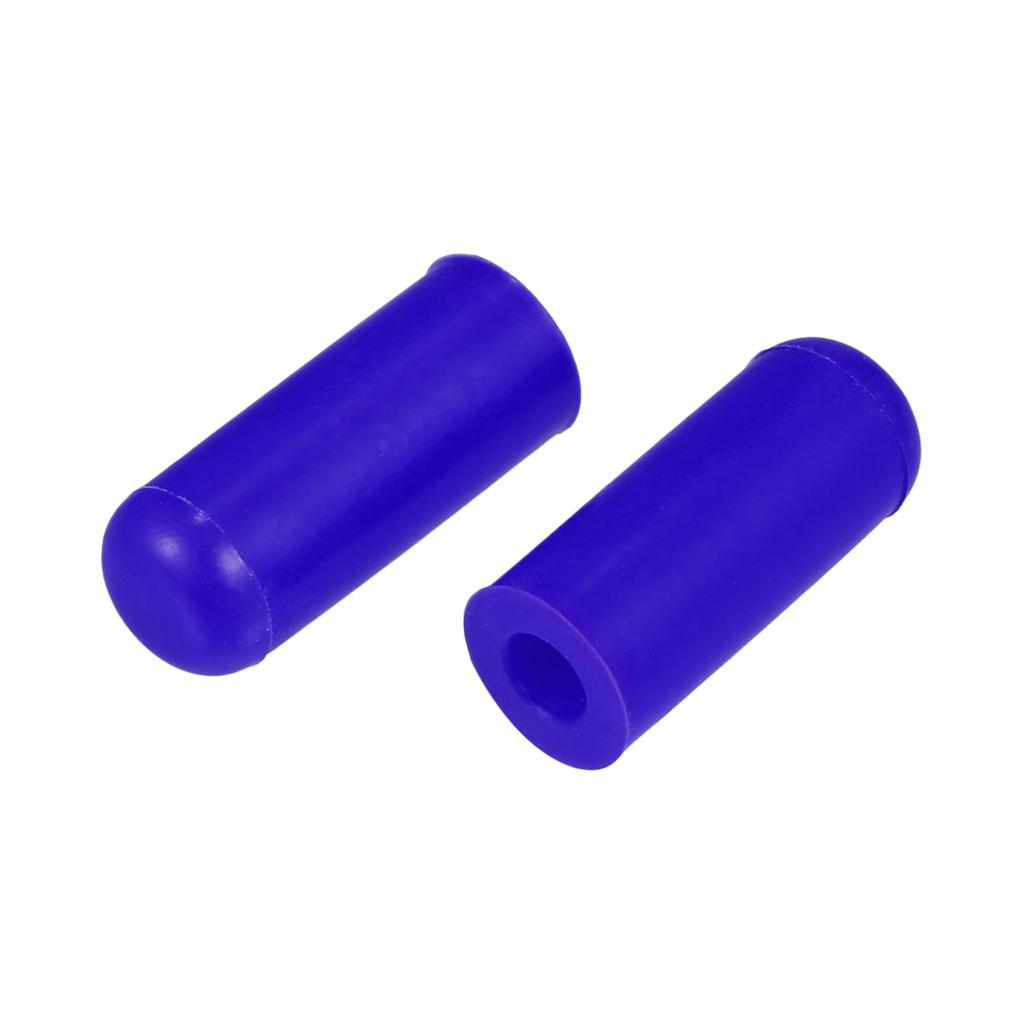 X AUTOHAUX 5pcs 4mm 0.16" Silicone Hose Cap Intake Vacuum Hose Tube End Plug Car Blue