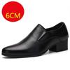 Zapatos para Hombre de Cuero 100% Genuino para Aumentar la Altura 6cm Moda Negocios Fiesta Zapatos Marca Calzado Masculino Negro Puro