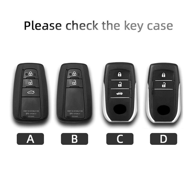 For Toyota Camry Corolla CHR C-HR RAV4 Land Crown Hilux Prius Car Key Case Leather Cover Shell Fob Keychain Car Accessories
