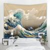 Japanese Kanagawa Big Wave Tapestry Psychedelic Tapestry Teen Indie Room Decor Macrame Wall Hanging Large Fabric Wall Tapestry