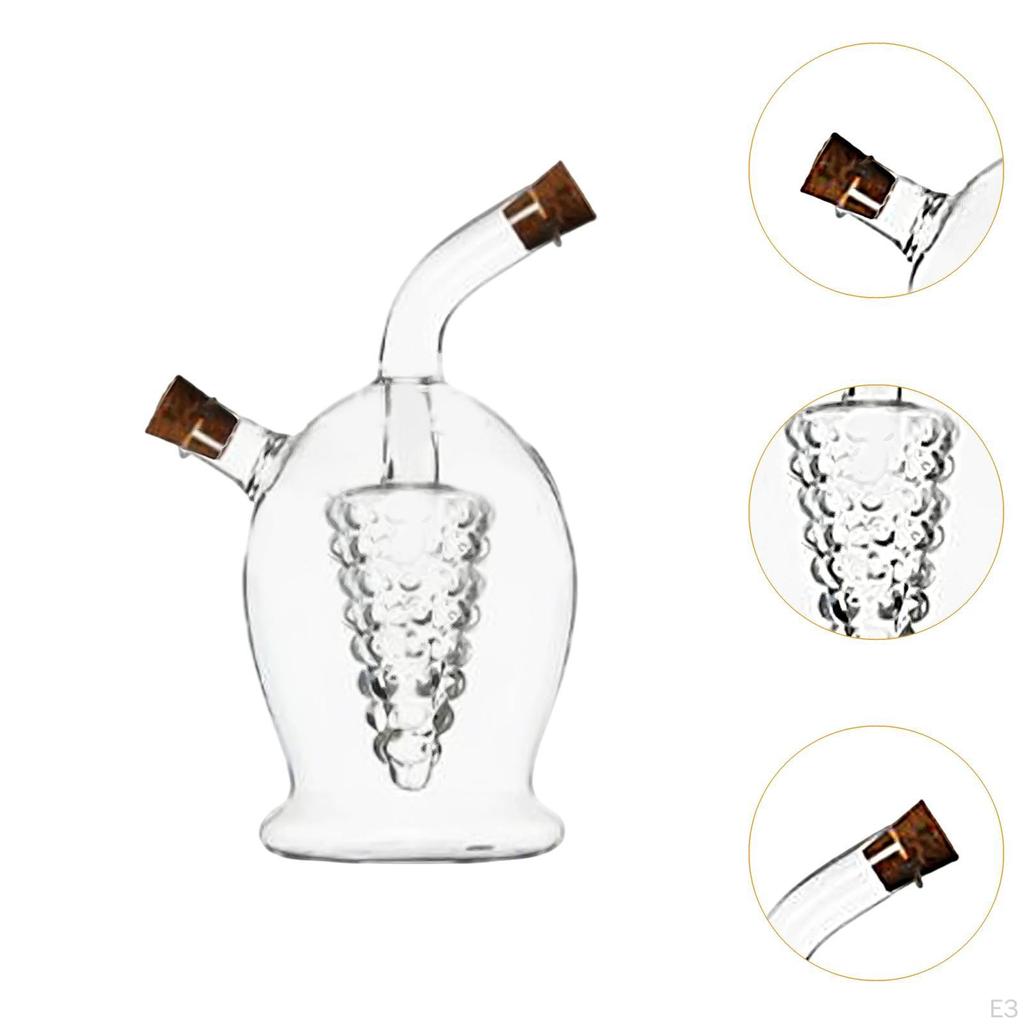 Oil and Vinegar Dispenser ,Glass Bottle, Cruet Bottle,2 In 1 for Kitchen Cooking