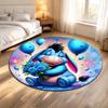 Round Rug Eeyore Blue Donkey Blue Roses Bouquet Balloons Hearts Pastel Movie Fan Bedroom Decor