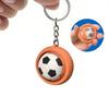 3D Printed Football Keychain, Mini Rotatable Football Fidget Keychain, Compact Stress Relief Sports Ball Key Chain for Keys Backpack Wallet Gift