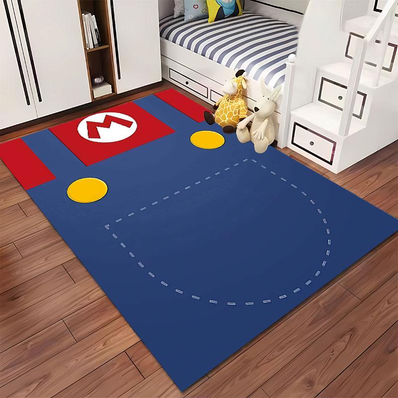 Red and Blue Cartoon Pattern Carpet Suitable As a Non-slip Mat for the Living Room or Bedroom Sofa
