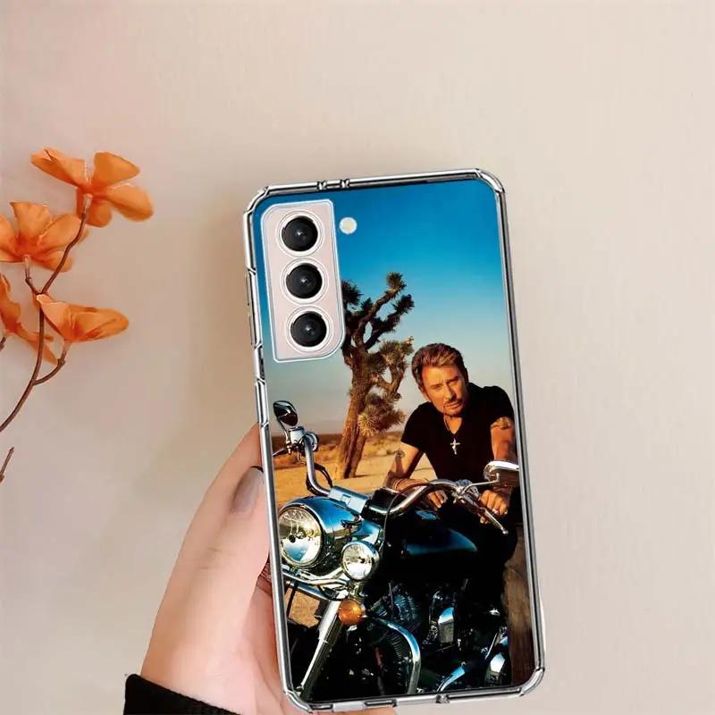 Johnny Hallyday Music Black Phone Case For Samsung S24 FE Galaxy S22 Ultra S25 Edge S21 S23 FE S20 Plus Cover Shell Coque Clear