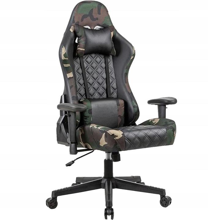 Fotel Gamingowy Biurowy Obrotowy Kubełkowy Dla Gracza Czarny Moro Tilt 180S