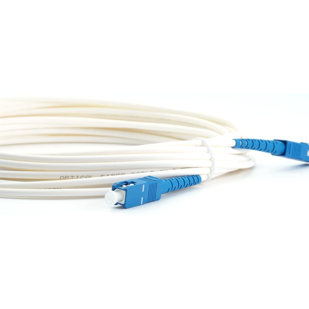 Fiber Optic Optical Line ONU Termination Optical Wiring Optical Cable with Connector Cable, Cable, Device, In-Home Cord, SC-SC (White, 1m)