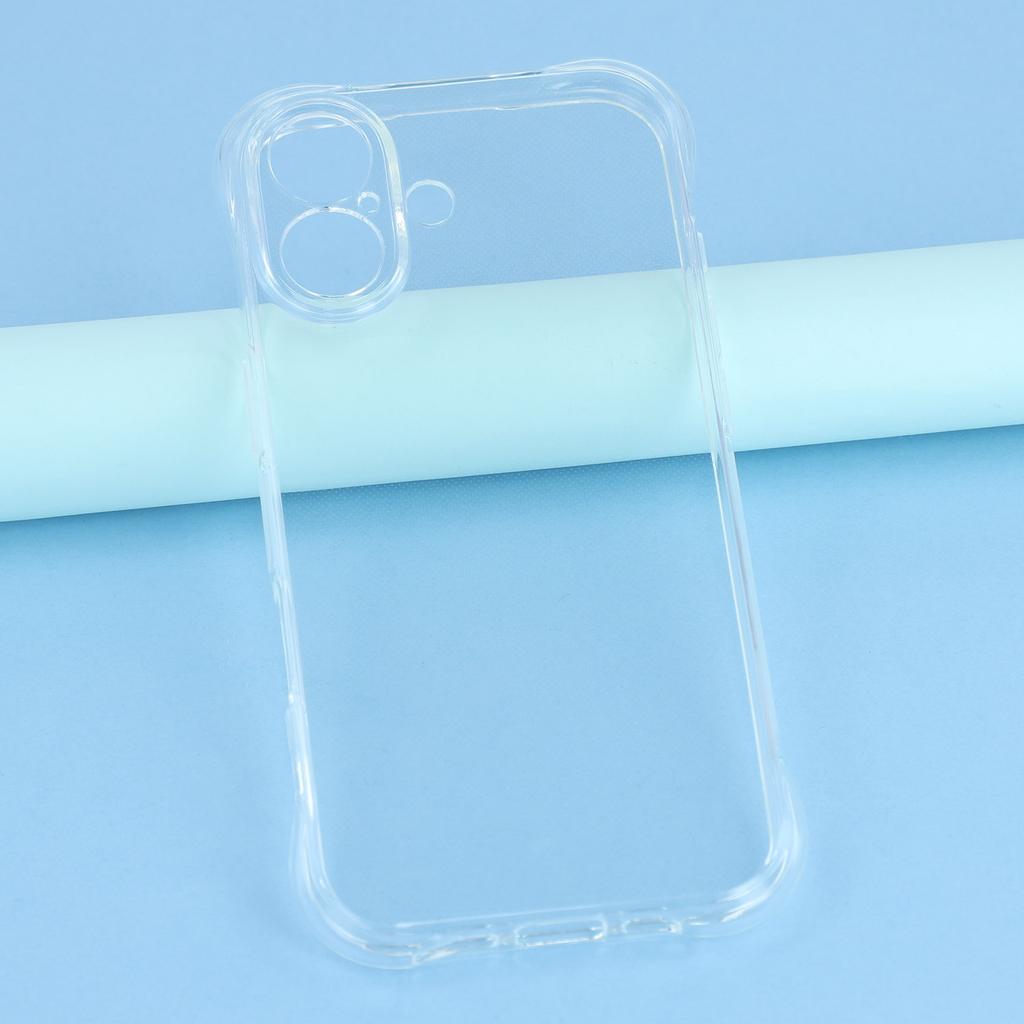 For iPhone 17 Case 2.0mm TPU Clear Phone Cover with Tempered Glass Screen Protector