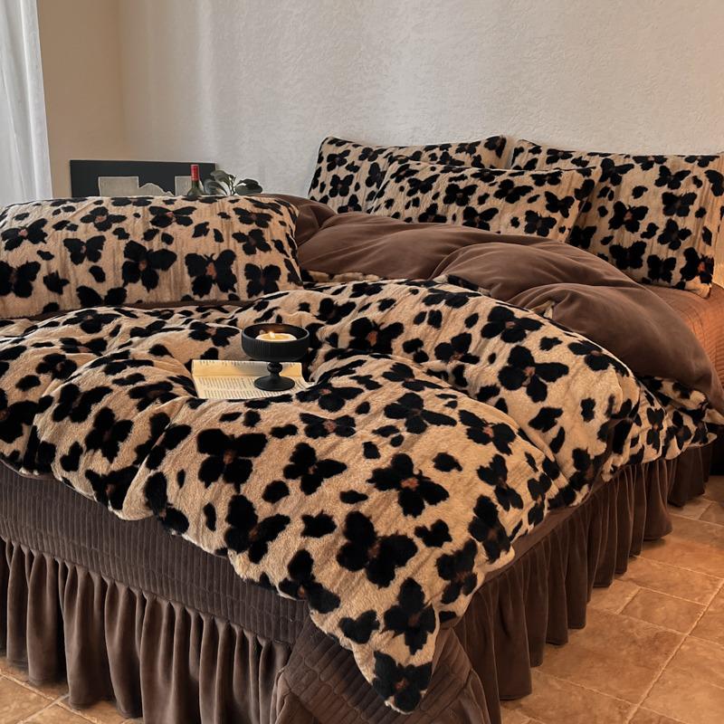 2025 Merlad Double-Sided Furry Velvet Bedspread & Sheet Set