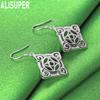 925 Sterling Silver Auspicious Square Ruyi Openwork Earrings - Fashion Gift Jewelry