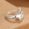 925 Sterling Silver Fox Ring Adjustable Simplicity Fashion Exquisite for Women Wedding Jewelry Accessories Gifts Wholesale