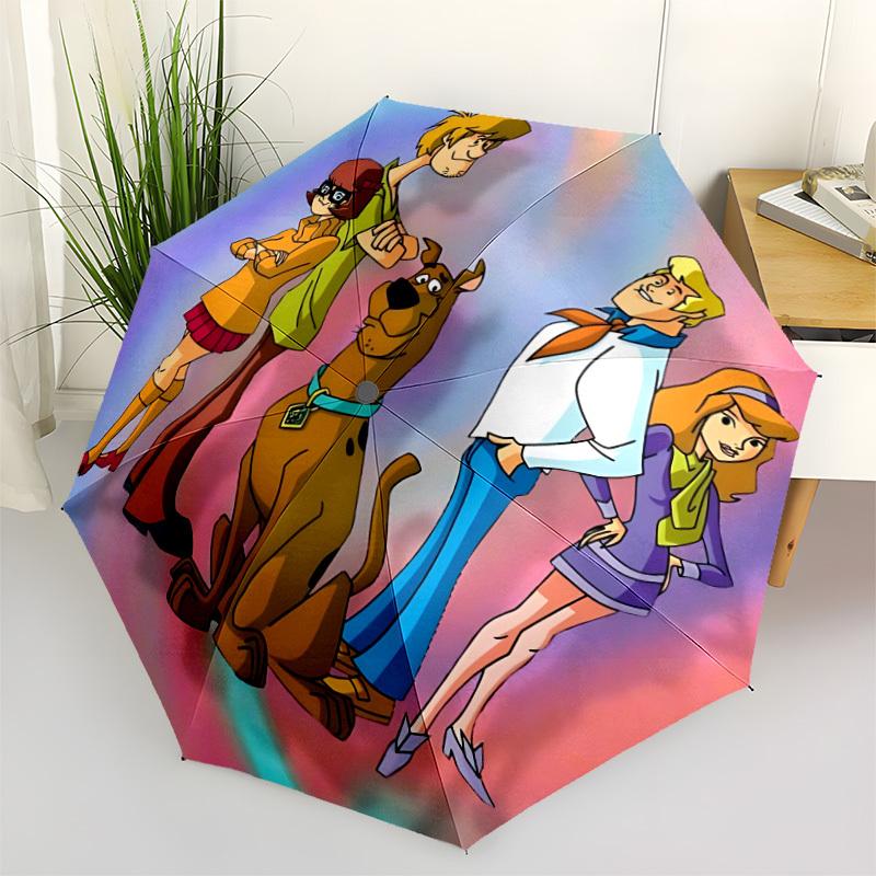

1PC Scooby-Doo Automatic Open/Close Umbrella, 8-Rib Sturdy Frame, Lightweight Portable Umbrella, Commute, Business - Ideal Gift for Friend, Vibrant Pa