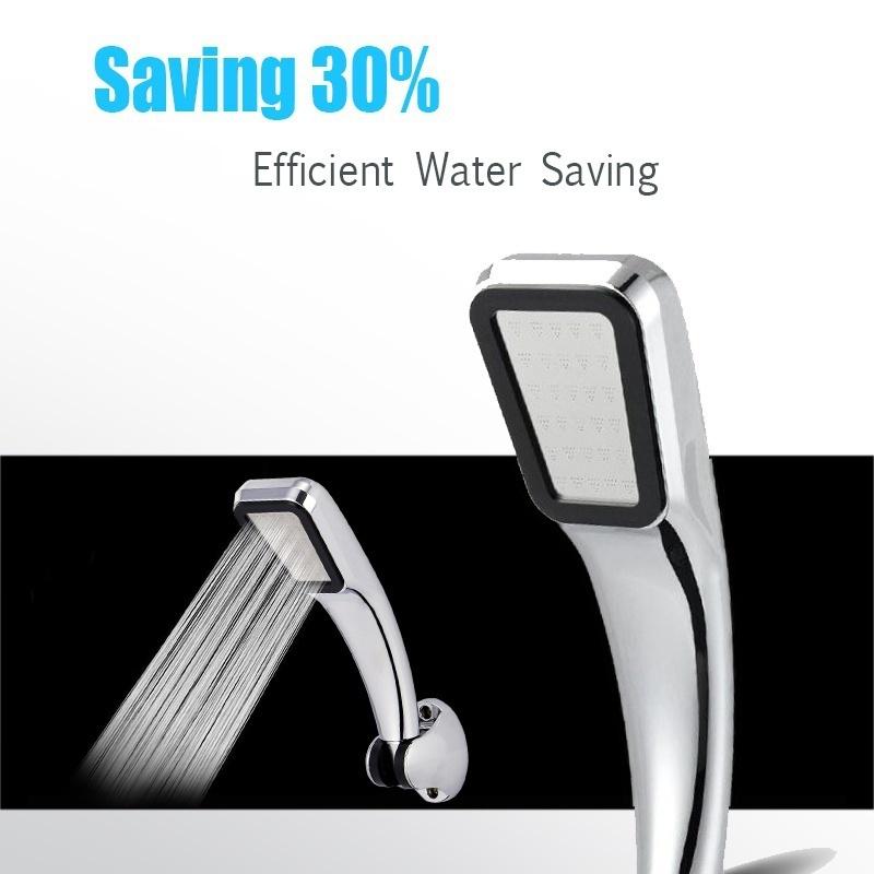 Bathroom Water Saving High Pressure Shower Head Chrome Powerfull Boosting Rainfall Spray