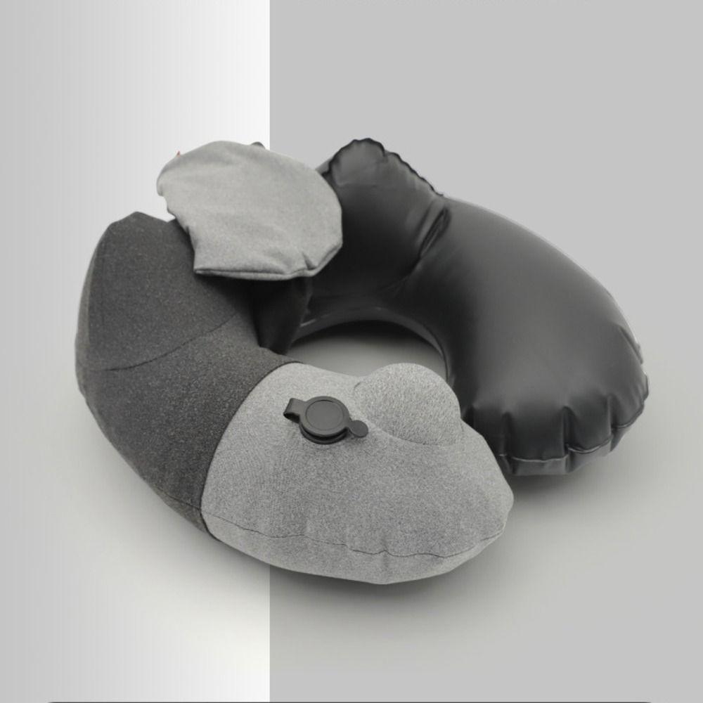 Washable Press Type Inflatable Travel Pillow Detachable Neck Support Pillow  Business Trip