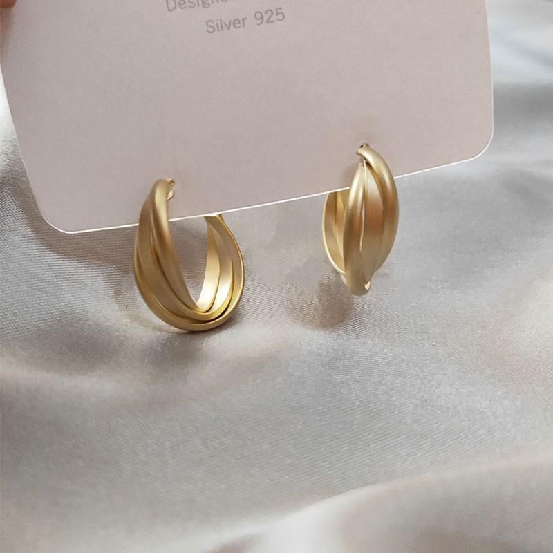Metal smooth geometric earrings casual simple versatile earrings earrings women
