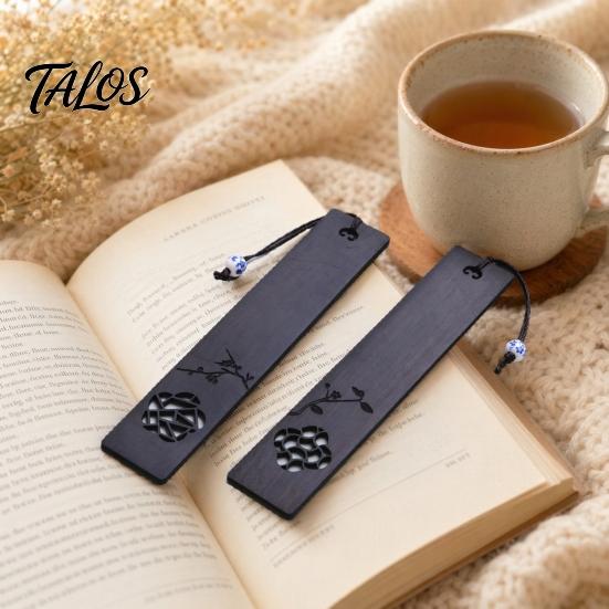 Talos Spring Window Cutout Bookmark, Rosewood Redwood Page Marker, Hollow Carved Wood Bookmark for Readers, Literary Gift