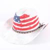 American Flag Cowboy Hat Popular Men's and Women's Sunshade Top Hat Independence Day Party Western Style Fashion Straw Hat