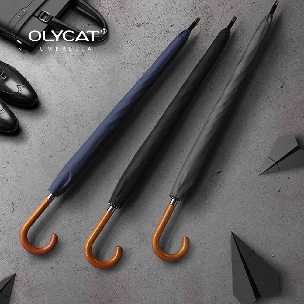 Rain Umbrella for Men Japanese Style Wooden Handle Long Handle Umbrella Windproof Strong Golf Big Umbrella