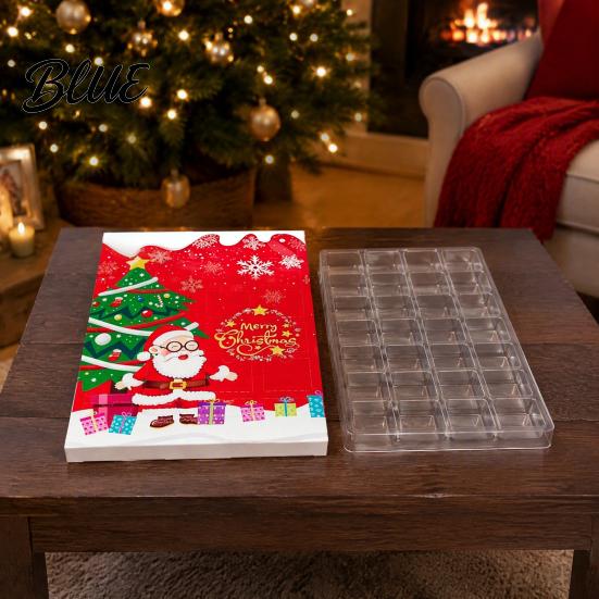 Christmas Decoration Boxes 24 Empty Xmas Advent Packaging Box Countdown Gift Calendar with Containers Slots