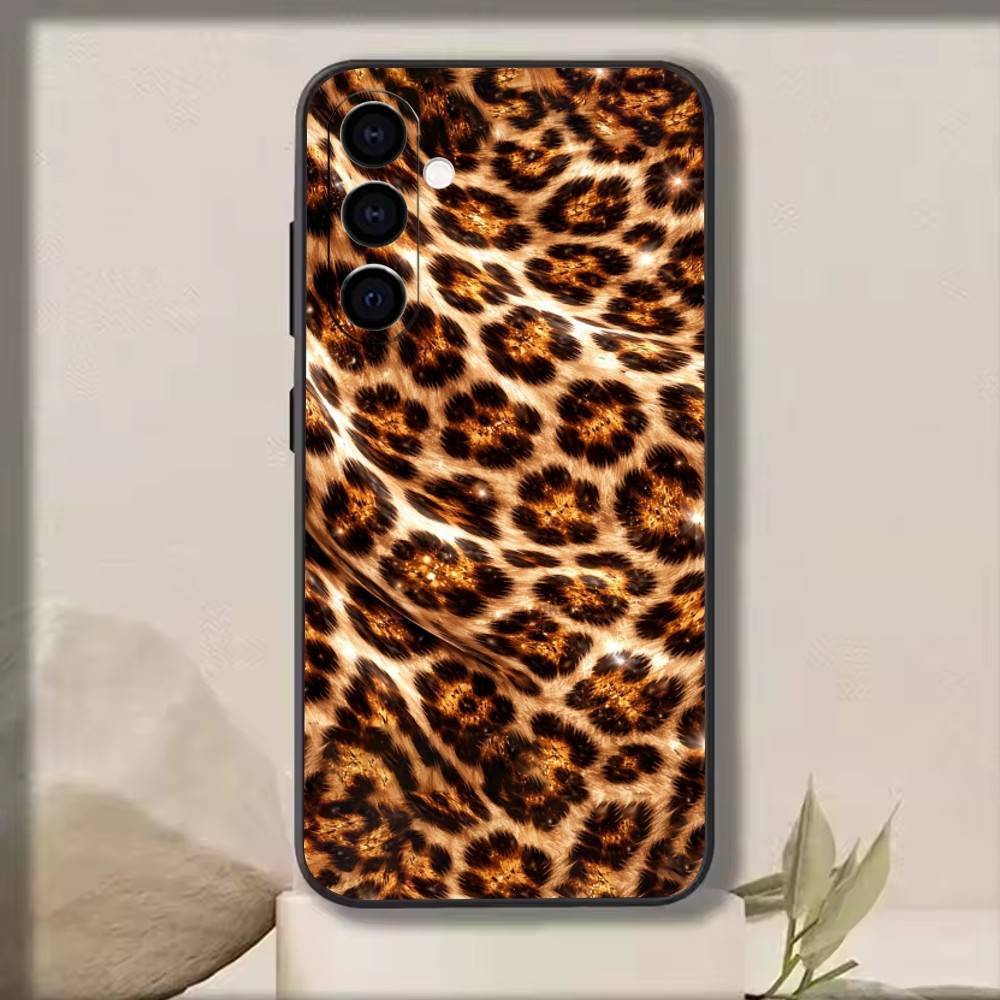 Leopard Print Tiger Skin Phone Case For Samsung Galaxy A73,A72,A71,A70,A53,A52,A51,Others Soft Black Cover