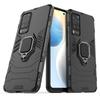 For VIVO X60 Pro X50 IQ007 V20se Y31 Y51 Y52S Y73S Y70S S7 V19 Plastic Shockproof Back Case Ring Holder Armor Bumper Phone Cover