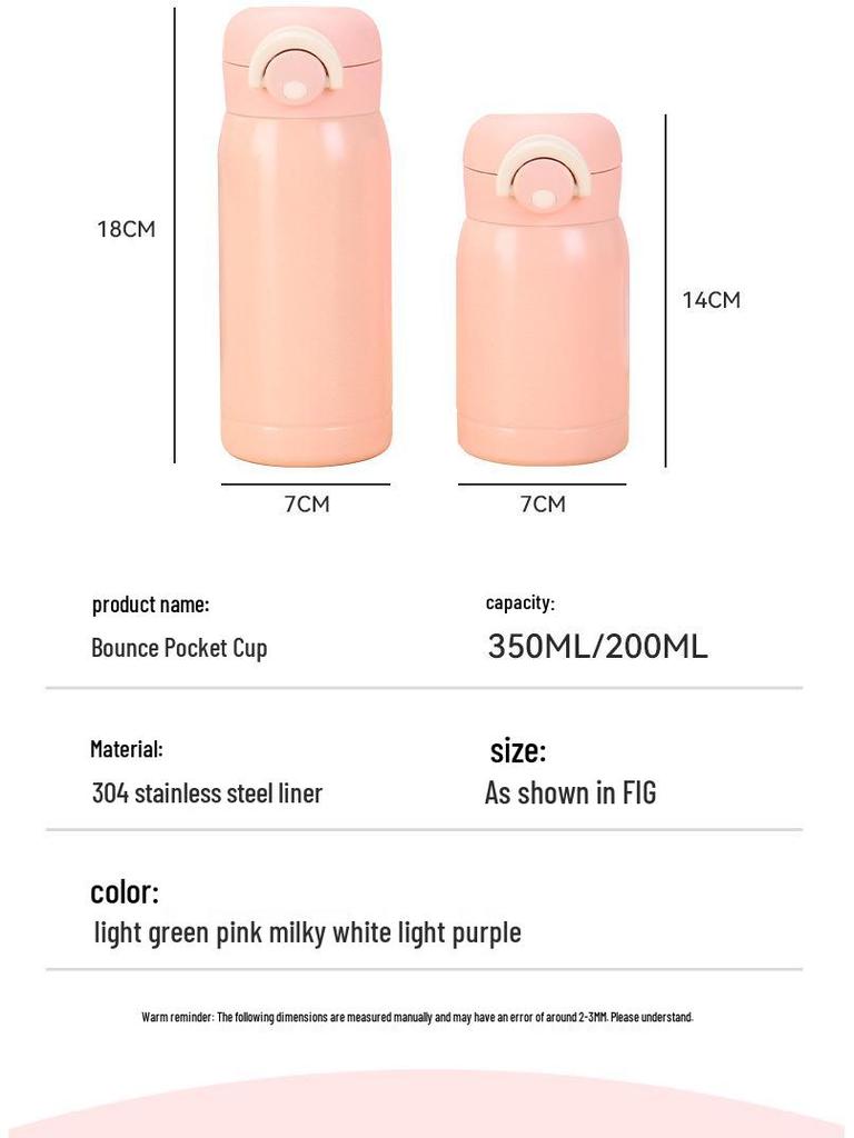 Trendy Mini Pocket 304 Stainless Steel Insulated Cup for Kids - Portable and Cute Pop-Up Design