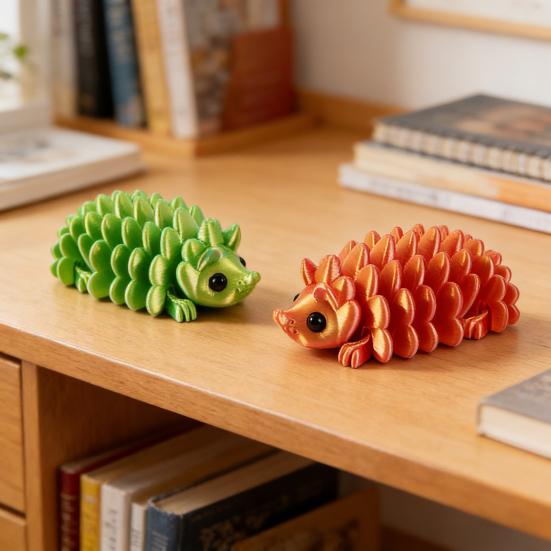 3D Printed Pinecone Hedgehog Figurine Movable Joints Hedgehog Stress Relief Fidget Toy Home Office Desktop Decoration Ornament