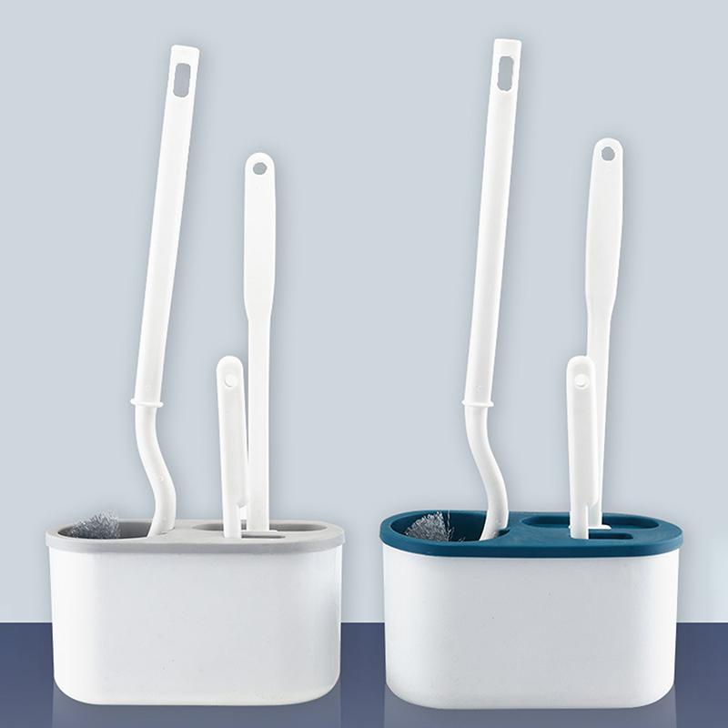 3 In 1 Toilet Brush Wall Mounted Multi-Functional Cleaning Tools With Drain Base Home Wc Bathroom Accessories Set