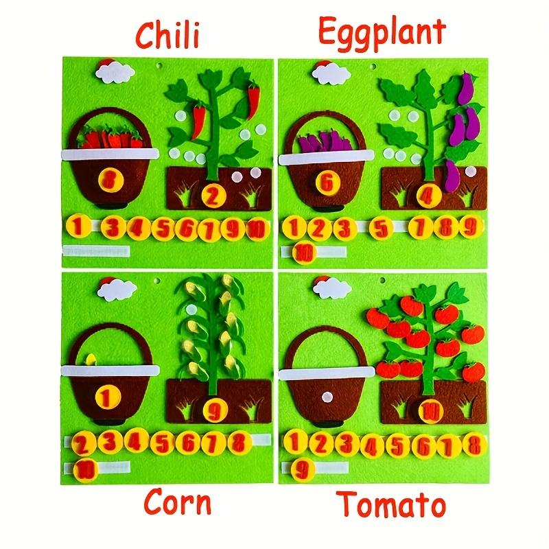 Kids Montessori Math Playthings Picking Vegetables DO-IT-YOURSELF 3D Puzzles Digital Education Kindergarten Early Learning Toys Presents