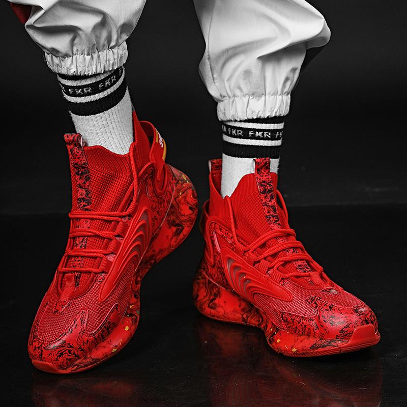 35-47 Unisex Modetrend Sommer Fliegende gewebte atmungsaktive große High-Top-Sport-Fitness-Schuhe