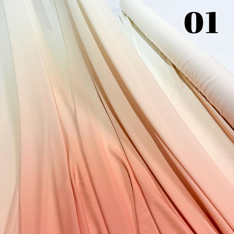 100x150cm Gradient Rainbow Fabric Ancient Style Sewing Hanfu Dress Stage DIY Costume Hanfu Silky Dress Stage Garment