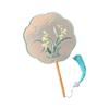 Artistic Double Sided Embroidered Round Fan For Traditional Performances And Indoor Decoration