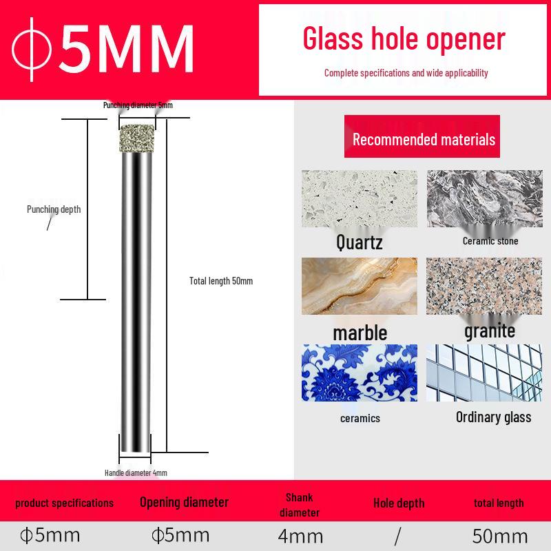 Emery Glass & Tile Drill Bit, 3-200mm Rotary Hole Saw for Marble