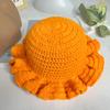 Handmade Crochet Conical Bucket Hat - Ruffled Brim Fisherman Hat for Women, Stylish Sun Protection Cap