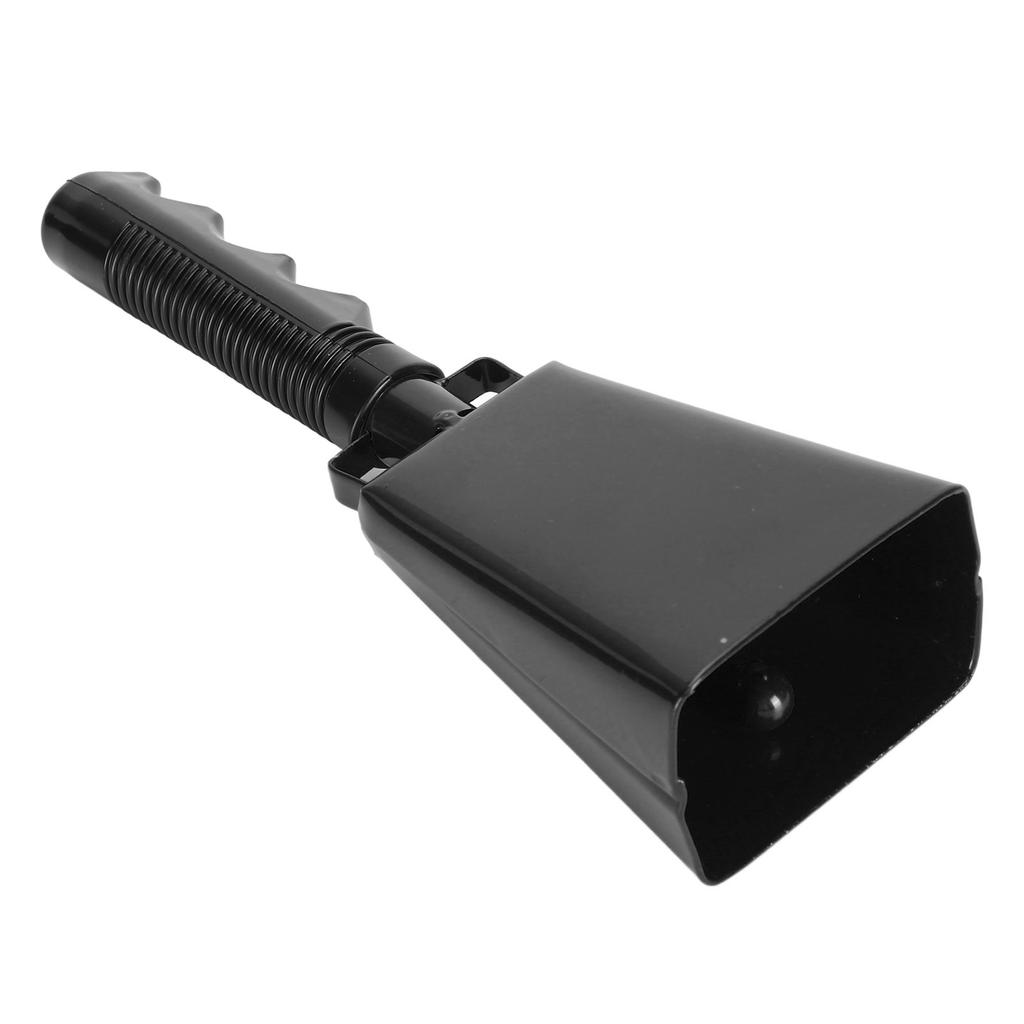 Cow Bell Noise Maker with Handle Loud Cheering Hand Bell Percussion Musical Instrument for Sporting Event Football Games Black